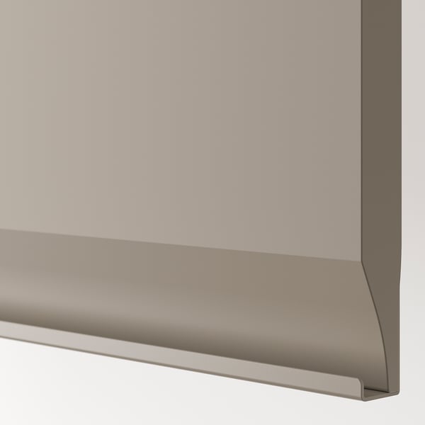 METOD - Wall cabinet horizontal w 2 doors, white/Upplöv matt dark beige, 60x80 cm