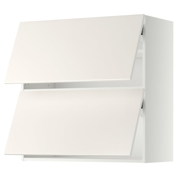 METOD wall cabinet horizontal w 2 doors, white/Veddinge white, 80x80 cm