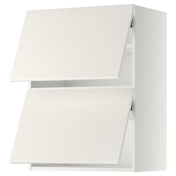 METOD - METOD Wall cabinet horizontal w 2 doors, white/Veddinge white, 60x80 cm