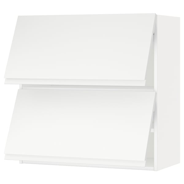 METOD wall cabinet horizontal w 2 doors, white/Voxtorp matt white, 80x80 cm