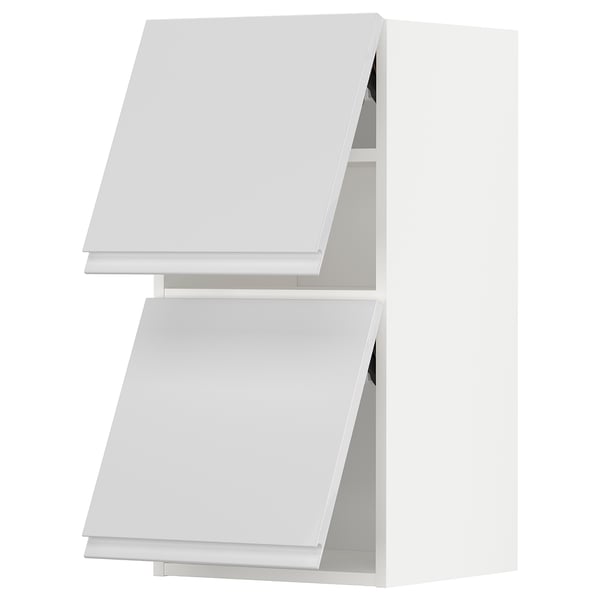 METOD wall cabinet horizontal w 2 doors, white/Voxtorp high-gloss/white, 40x80 cm