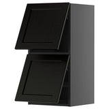METOD wall cabinet horizontal w 2 doors, black-grey/Lerhyttan black stained, 40x80 cm