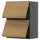 METOD - METOD Wall cabinet horizontal w 2 doors, black-grey/Voxtorp oak effect, 60x80 cm