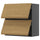 METOD - METOD Wall cabinet horizontal w 2 doors, black-grey/Voxtorp oak effect, 80x80 cm
