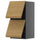 METOD - METOD Wall cabinet horizontal w 2 doors, black-grey/Voxtorp oak effect, 40x80 cm