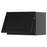METOD wall cabinet horizontal, black-grey/Lerhyttan black stained, 60x40 cm
