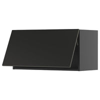 METOD wall cabinet horizontal, black-grey/Nickebo matt anthracite, 80x40 cm