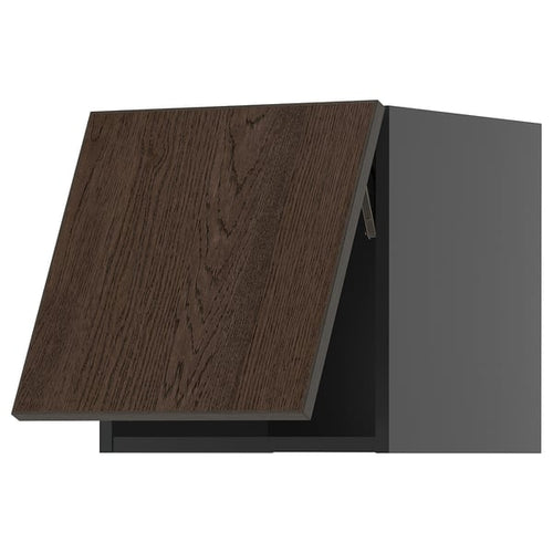 METOD - METOD Wall cabinet horizontal, black-grey/Sinarp brown, 40x40 cm