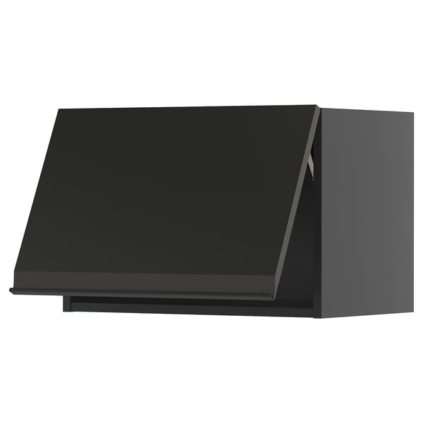 METOD wall cabinet horizontal, black-grey/Upplöv matt anthracite, 60x40 cm