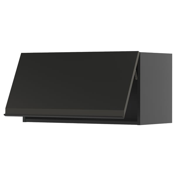 METOD wall cabinet horizontal, black-grey/Upplöv matt anthracite, 80x40 cm