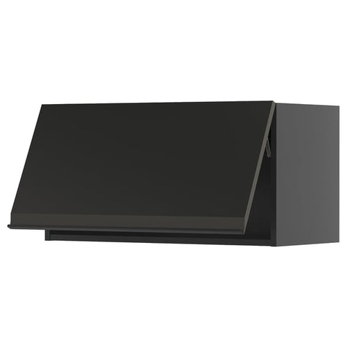 METOD - METOD Wall cabinet horizontal, black-grey/Upplöv matt anthracite, 80x40 cm