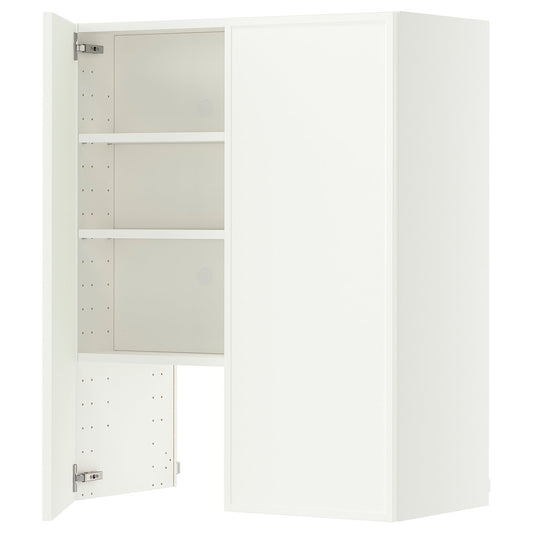 METOD wall cb f extr hood w shlf/door, white/Aspudden matt white, 80x100 cm