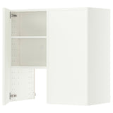 METOD wall cb f extr hood w shlf/door, white/Aspudden matt white, 80x80 cm