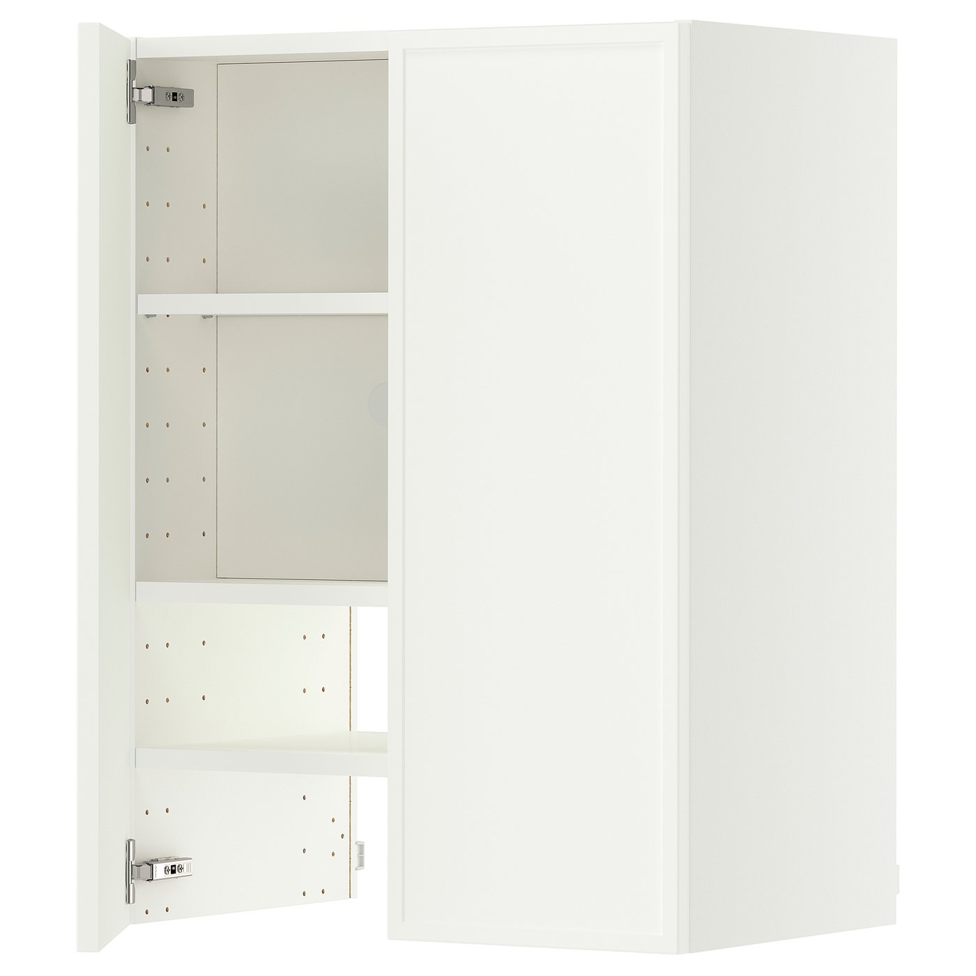 METOD wall cb f extr hood w shlf/door, white/Aspudden matt white, 60x80 cm