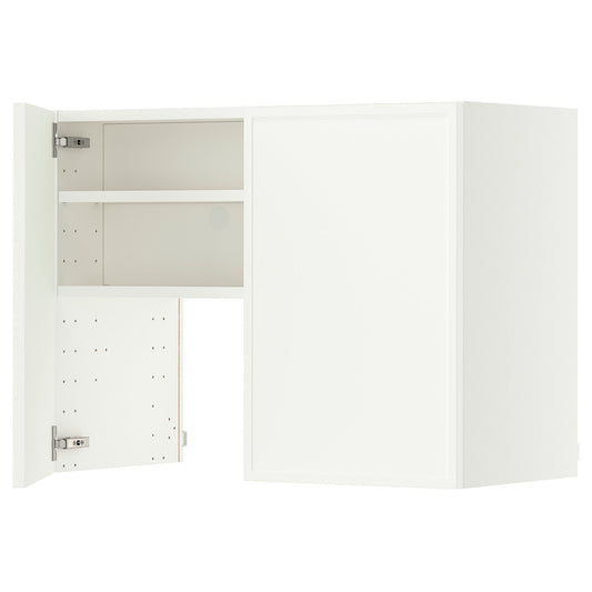 METOD wall cb f extr hood w shlf/door, white/Aspudden matt white, 80x60 cm