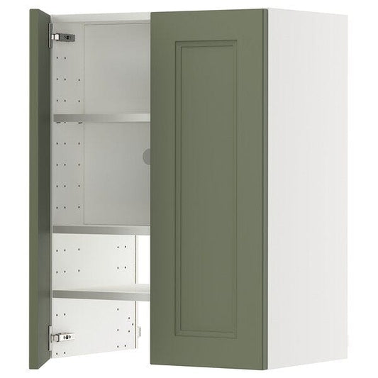Ikea METOD - Hood wall unit with shelf/door, white/Axstad gray-green,60x80 cm
