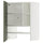 METOD wall cb f extr hood w shlf/door, white/Axstad grey-green, 60x80 cm