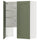 METOD wall cb f extr hood w shlf/door, white/Axstad grey-green, 80x100 cm