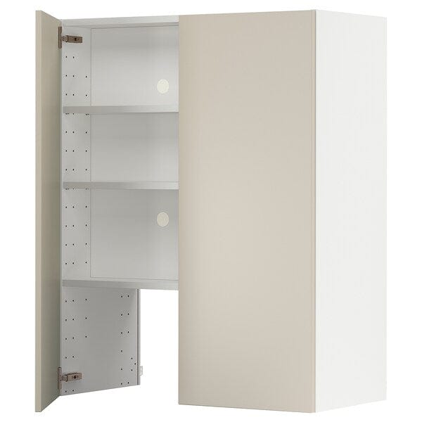 Ikea METOD - Wall cb f extr hood w shlf/door, white/Havstorp beige , 80x100 cm