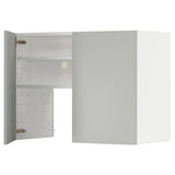 METOD wall cb f extr hood w shlf/door, white/Havstorp light grey, 80x60 cm