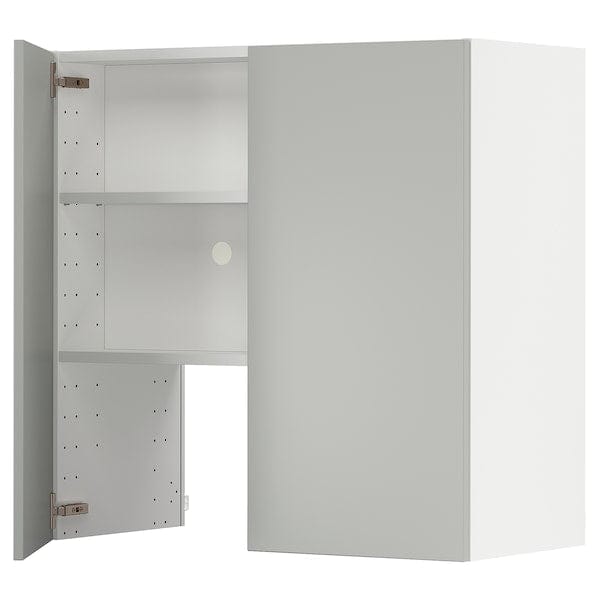 Ikea METOD - Wall cb f extr hood w shlf/door, white/Havstorp light grey, 80x80 cm