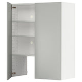 METOD wall cb f extr hood w shlf/door, white/Havstorp light grey, 80x100 cm