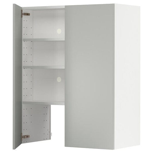 Ikea METOD - Wall cb f extr hood w shlf/door, white/Havstorp light grey, 80x100 cm