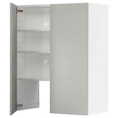 METOD - Wall cb f extr hood w shlf/door, white/Havstorp light grey, 80x100 cm