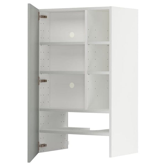 Ikea METOD - Wall cb f extr hood w shlf/door, white/Havstorp light grey, 60x100 cm