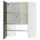 METOD wall cb f extr hood w shlf/door, white/Havstorp brown-beige, 60x80 cm