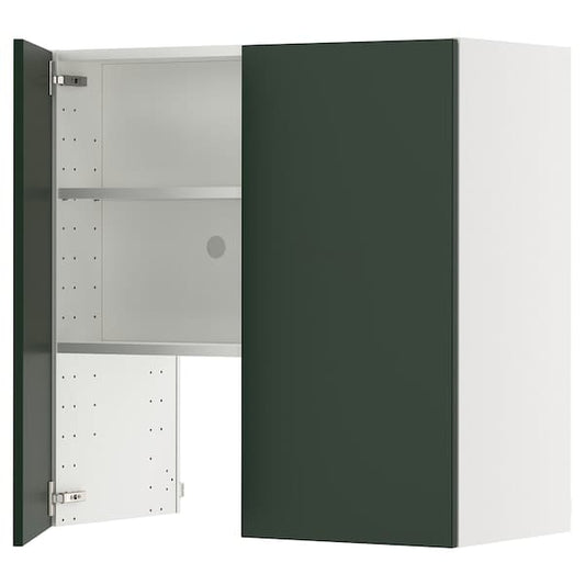 Ikea METOD - Wall cb f extr hood w shlf/door, white/Havstorp deep green, 80x80 cm