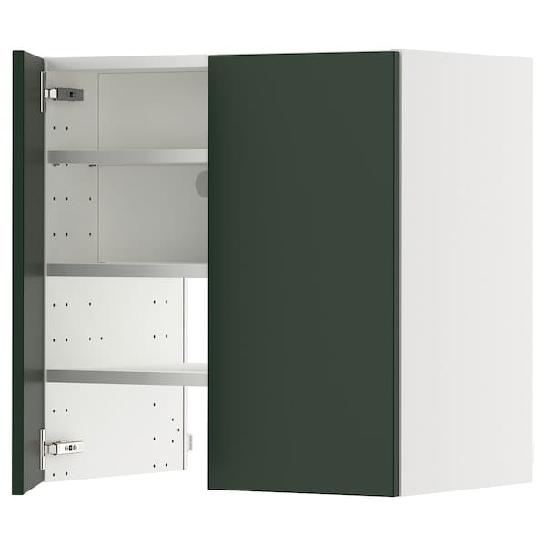 Ikea METOD - Wall cb f extr hood w shlf/door, white/Havstorp deep green, 60x60 cm