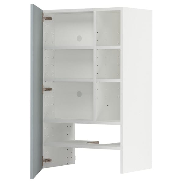 Ikea METOD - Wall cb f extr hood w shlf/door, white/Kallarp light grey-blue , 60x100 cm
