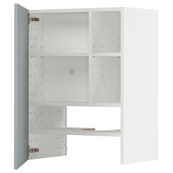 Ikea METOD - Wall cb f extr hood w shlf/door, white/Kallarp light grey-blue, 60x80 cm