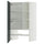 METOD wall cb f extr hood w shlf/door, white/Kallarp high-gloss dark grey-green, 60x100 cm