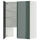 METOD wall cb f extr hood w shlf/door, white/Kallarp high-gloss dark grey-green, 80x100 cm