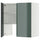 METOD wall cb f extr hood w shlf/door, white/Kallarp high-gloss dark grey-green, 80x80 cm