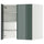 METOD wall cb f extr hood w shlf/door, white/Kallarp high-gloss dark grey-green, 60x60 cm