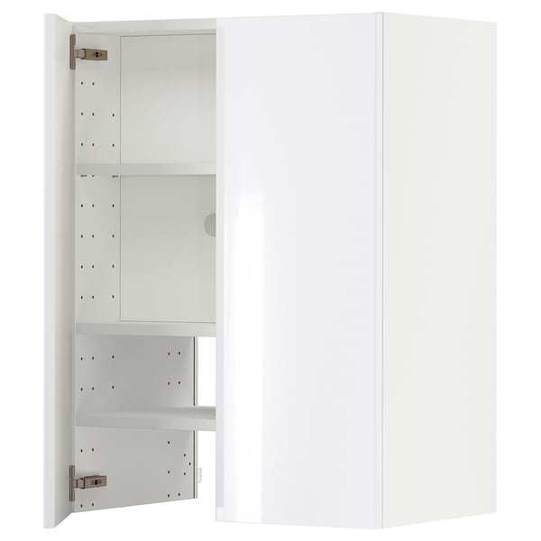 METOD wall cb f extr hood w shlf/door, white/Ringhult white, 60x80 cm