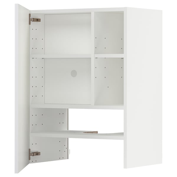 METOD wall cb f extr hood w shlf/door, white/Ringhult white, 60x80 cm