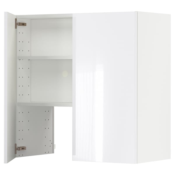 METOD - METOD Wall cb f extr hood w shlf/door, white/Ringhult white, 80x80 cm