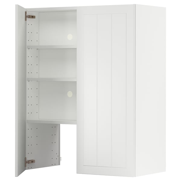 METOD wall cb f extr hood w shlf/door, white/Stensund white, 80x100 cm