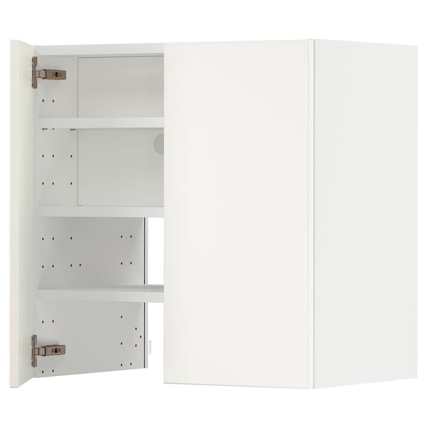 METOD - METOD Wall cb f extr hood w shlf/door, white/Veddinge white, 60x60 cm