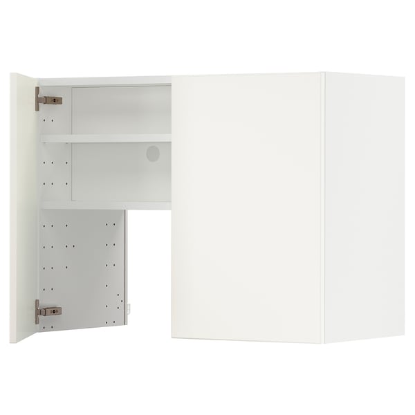 METOD - METOD Wall cb f extr hood w shlf/door, white/Veddinge white, 80x60 cm