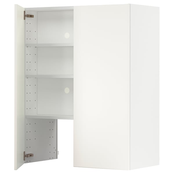 METOD wall cb f extr hood w shlf/door, white/Veddinge white, 80x100 cm