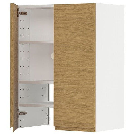 Ikea METOD - Wall cb f extr hood w shlf/door, white/Voxtorp oak effect, 60x80 cm