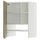 METOD wall cb f extr hood w shlf/door, white/Voxtorp high-gloss dark grey-brown, 60x80 cm