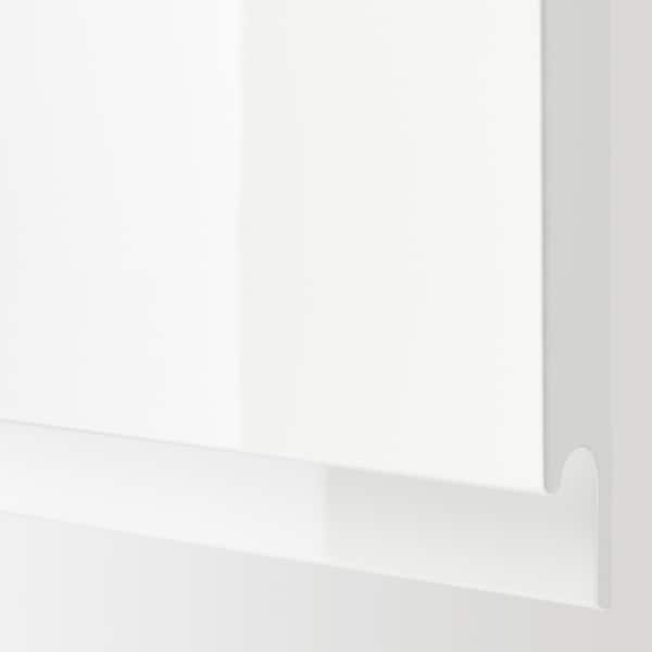 METOD - Wall cb f extr hood w shlf/door, white/Voxtorp high-gloss/white, 60x100 cm