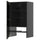 METOD wall cb f extr hood w shlf/door, black-grey/Lerhyttan black stained, 60x100 cm