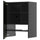 METOD wall cb f extr hood w shlf/door, black-grey/Lerhyttan black stained, 60x80 cm